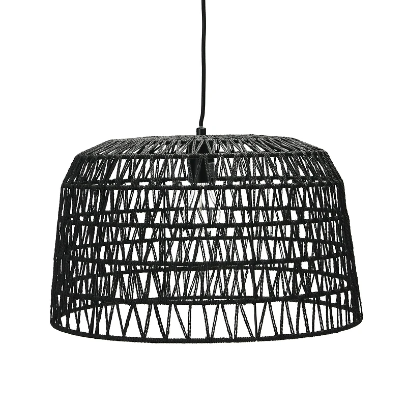 Hello Honey® 19.5" Charcoal Gray Woven Pendant Lamp