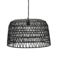 Hello Honey® 19.5" Charcoal Gray Woven Pendant Lamp