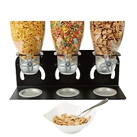 Mind Reader Black Heavy Duty Metal Cereal Triple Dispenser
