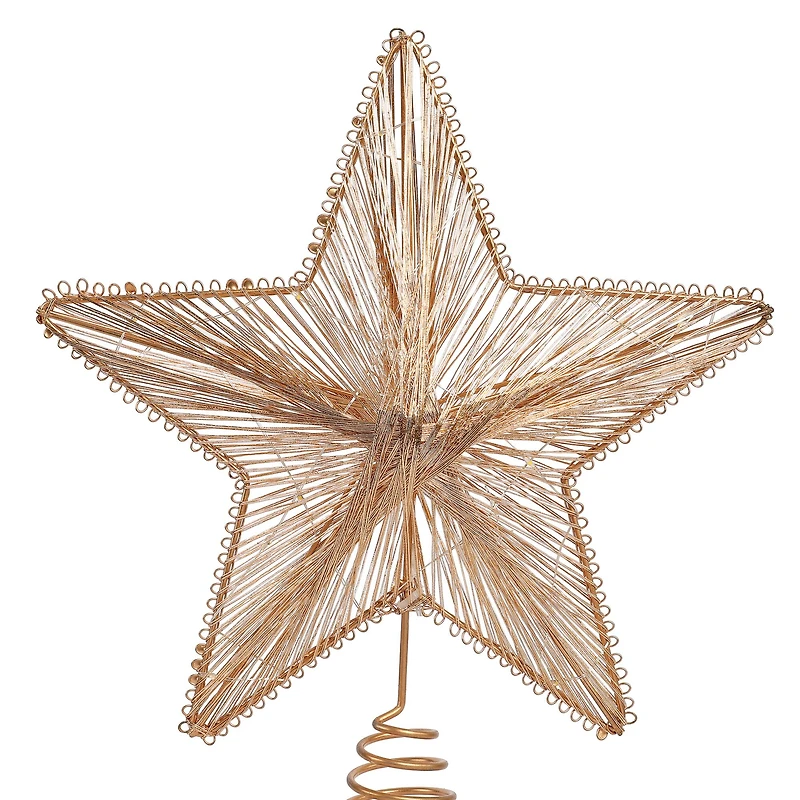 11.5" Copper Wire Star Lighted Tree Topper by Ashland®