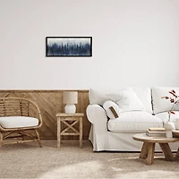 Stupell Industries Rustic Blue Forest Tree Line Fir Woodland Framed Wall Art