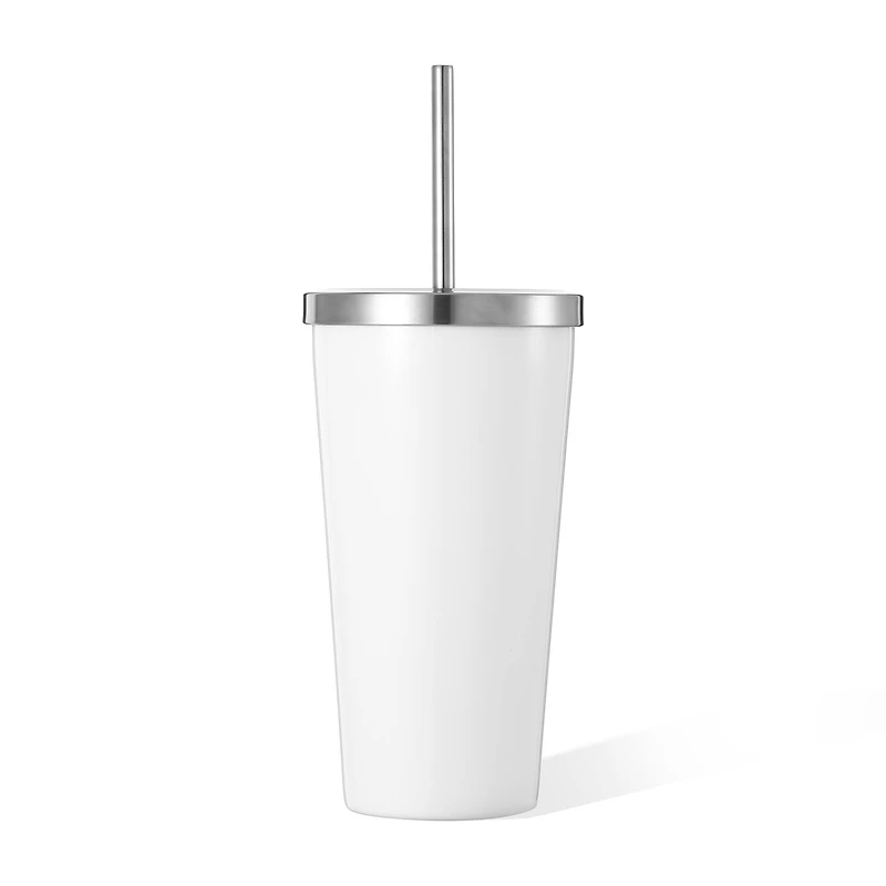 20oz. White Sublimation Tumbler with Straw by Make Market®