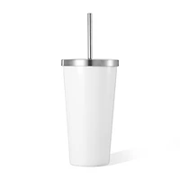 20oz. White Sublimation Tumbler with Straw by Make Market®