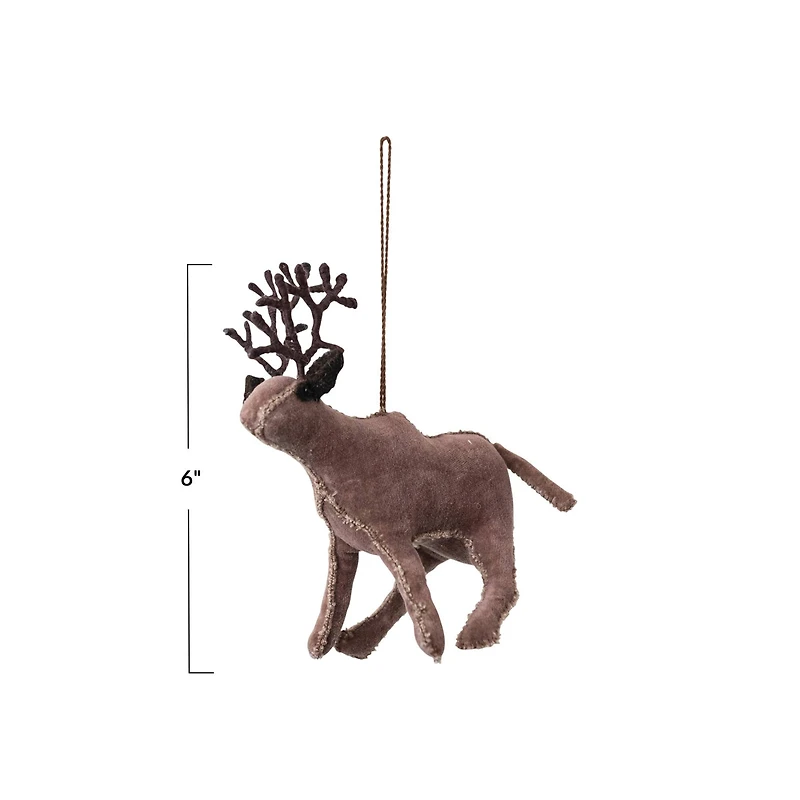 Hello Honey® 6" Brown Velvet Caribou Ornament