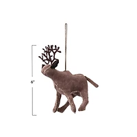 Hello Honey® 6" Brown Velvet Caribou Ornament
