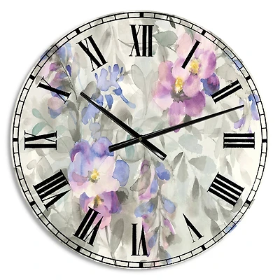 Designart Garden Dreams Flower Farmhouse Wall Clock