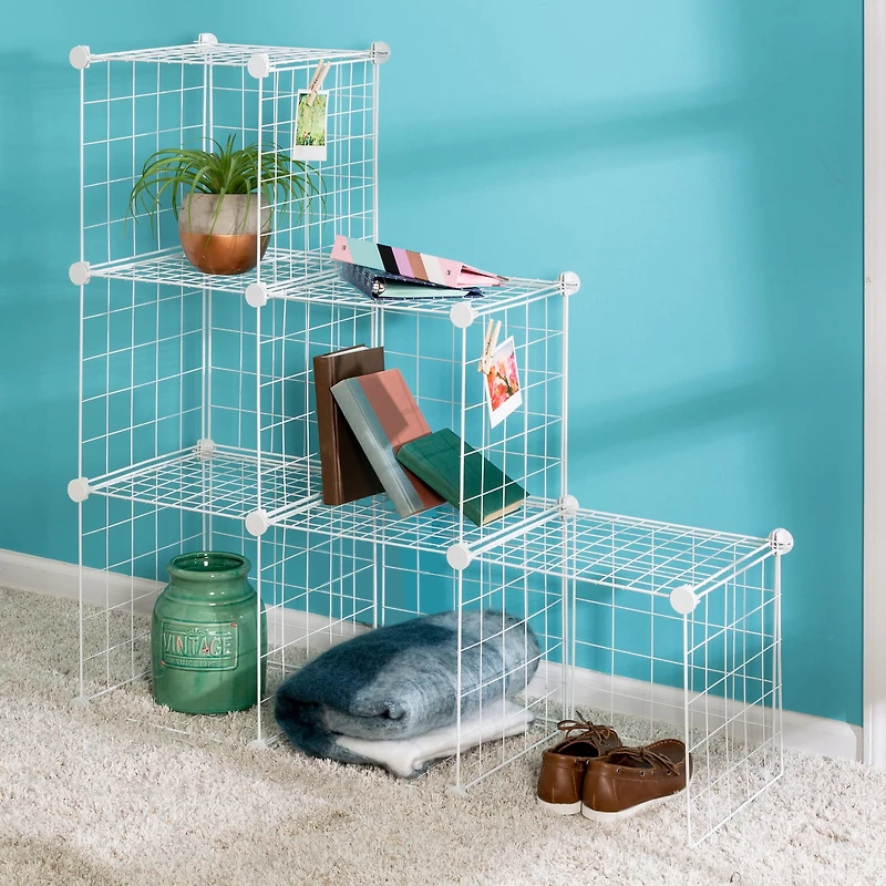 Honey Can Do White 6-Pack Modular Mesh Storage Cube