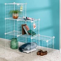 Honey Can Do White 6-Pack Modular Mesh Storage Cube