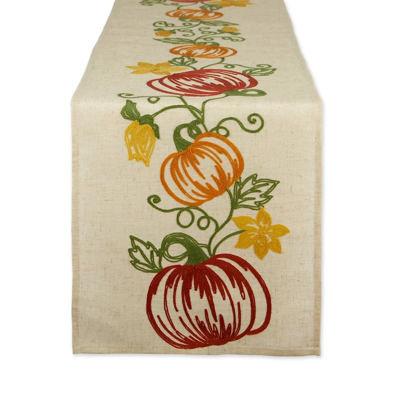 DII® 70" Pumpkin Vine Embroidered Table Runner