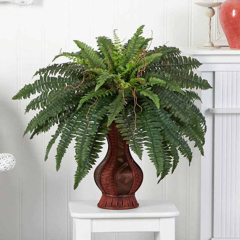 2.5.ft. Boston Fern In Decorative Brown Urn