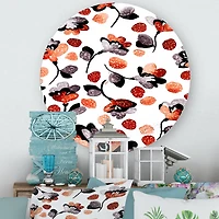 Designart - Modern Flower In Blue Red and Orange