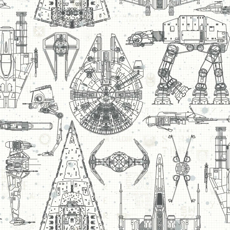 RoomMates Star Wars Blueprint Peel & Stick Wallpaper