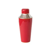 Hello Honey® 22oz. Red Enameled Stainless Steel Cocktail Shaker with Gold Rim