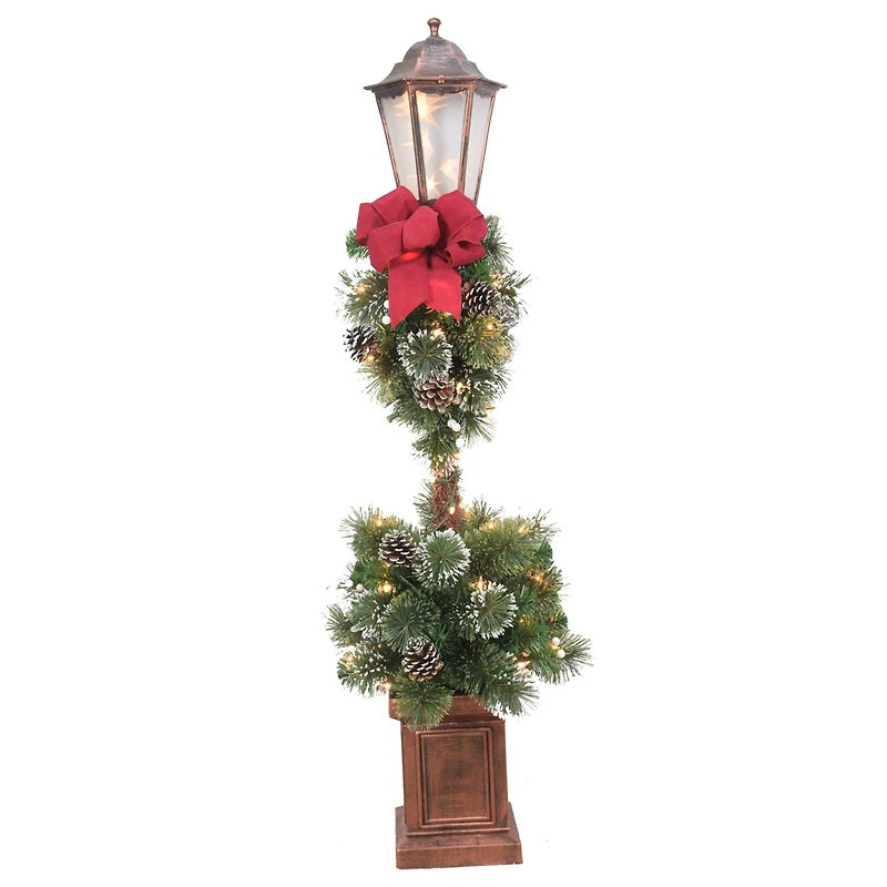 4ft. Pre-Lit Lamp Post with Big Red Bow
