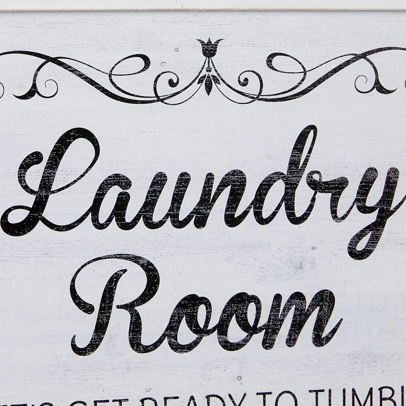 Set of 2 White Wood Farmhouse Sign Wall Decor, 15" x 15"