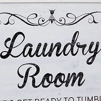 Set of 2 White Wood Farmhouse Sign Wall Decor, 15" x 15"