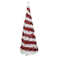 6ft. Pre-Lit Candy Cane Pop-Up Artificial Christmas Tree, Clear Lights