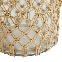 The Novogratz Brown Glass Coastal Lantern, 12" x 7" x 8"
