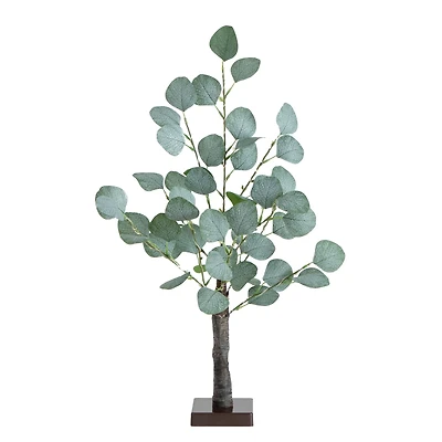 2ft. Pre-Lit Artificial Eucalyptus Tree with Warm White LED Lights