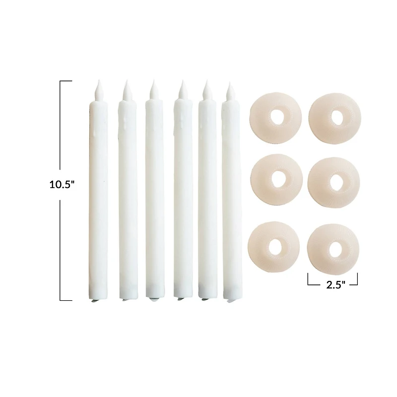 Hello Honey 10" Evening LED Taper Candles with Holder, 6ct.