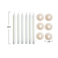 Hello Honey 10" Evening LED Taper Candles with Holder, 6ct.