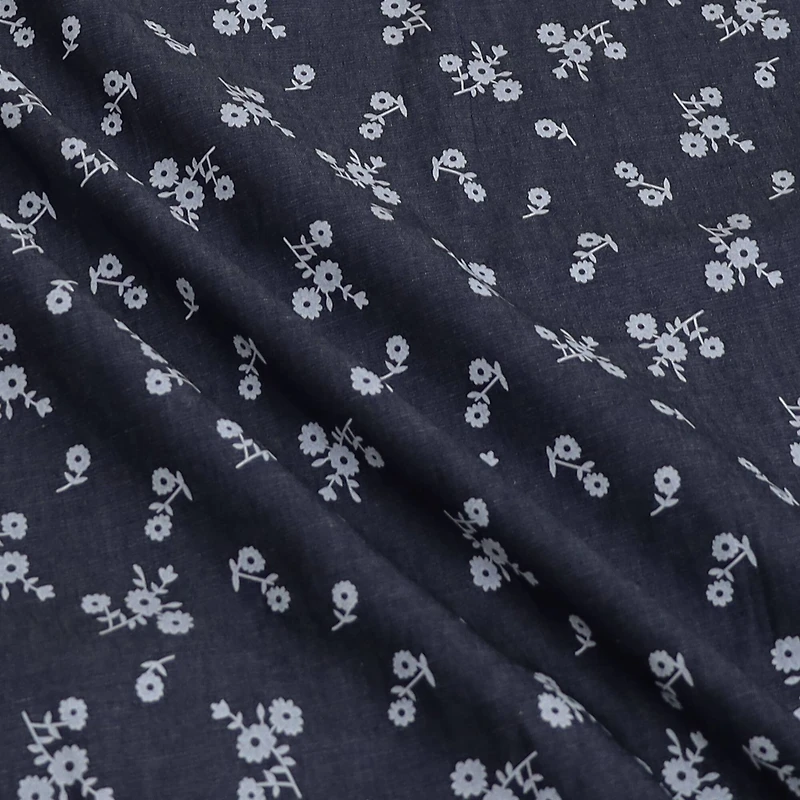 Fabric Merchants Chambray Floral Cotton Fabric