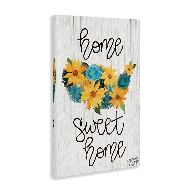 Stupell Industries Floral Americana Phrase Canvas Wall Art