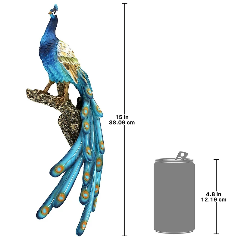 Design Toscano Fine Feathers Perching Peacock Wall Sculpture
