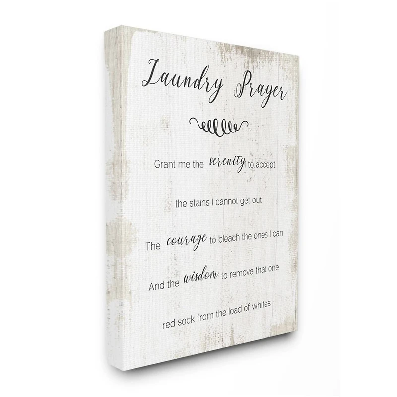 Stupell Industries Family Laundry Room Prayer Faith Inspired Humor Canvas Wall Art