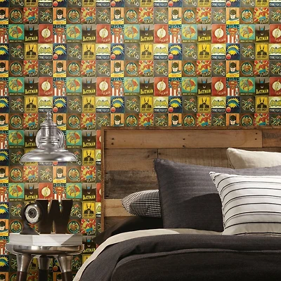 RoomMates Vintage Justice League Peel & Stick Wallpaper