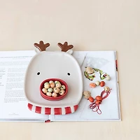 Hello Honey® 9.75" Reindeer Head Stoneware Platter & Red Nose Dish Set