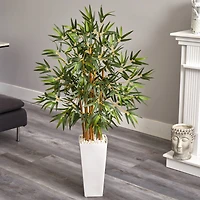 4ft. Bamboo Tree in White Tower Planter