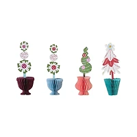 Hello Honey® 6" Printed Paper Folding Honeycomb Topiary with Holiday Design Set
