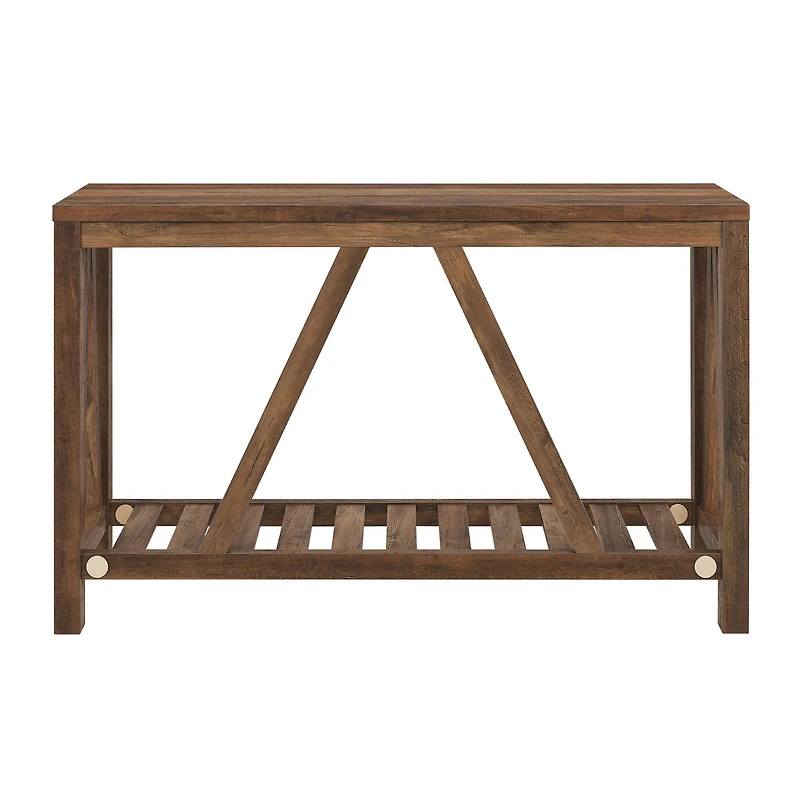 Walker Edison Reclaimed Barnwood Rustic A-Frame Entry Table