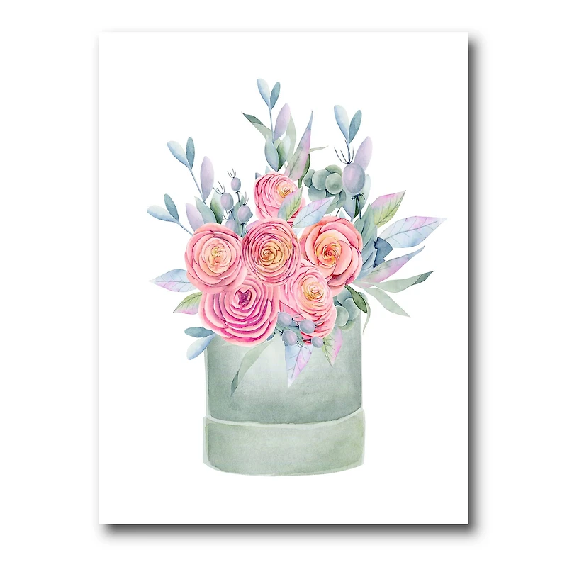 Designart - Gift Box With Pink Roses