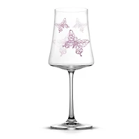 JoyJolt® 19oz. Meadow Butterfly Crystal White Wine Glass Set, 2ct.