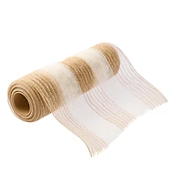 10" x 19ft. White & Natural Striped Mesh by Celebrate It™