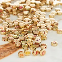 Gold Alphabet Circle Acrylic Beads, 7mm by Bead Landing™