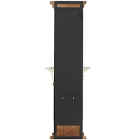 29" Brown Wood Pillar 2 Plate Scroll Wall Sconce