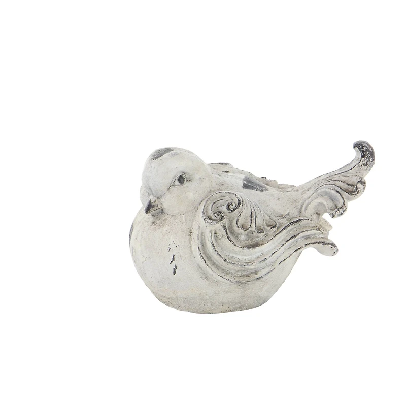 Tan Stone Country Garden Bird Sculpture Set