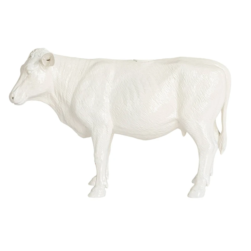 Hello Honey® 12" White Rustic Farmhouse Cow Taper Candle Holder