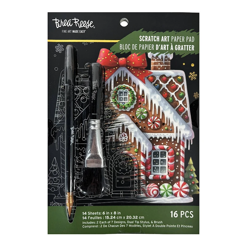 Brea Reese™ 6" x 8" Chillin' at Christmas Scratch Art Paper Pad