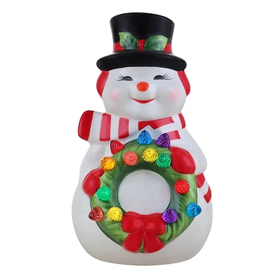 Mr. Christmas 9" Nostalgic Ceramic Snowman Figure