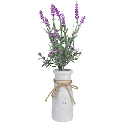 13'' Artificial Lavender Arrangement in Milk Bottle