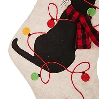 Glitzhome® 21" LED Cat Christmas Stockings, 2ct.