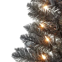 6ft. Pre-Lit Black Carson Pine Artificial Christmas Tree, Clear Lights