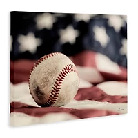Stupell Industries Baseball & American Flag Canvas Wall Art
