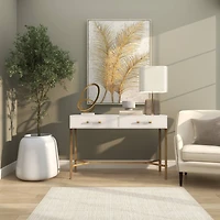 20" White Modern Wide Floor Vase