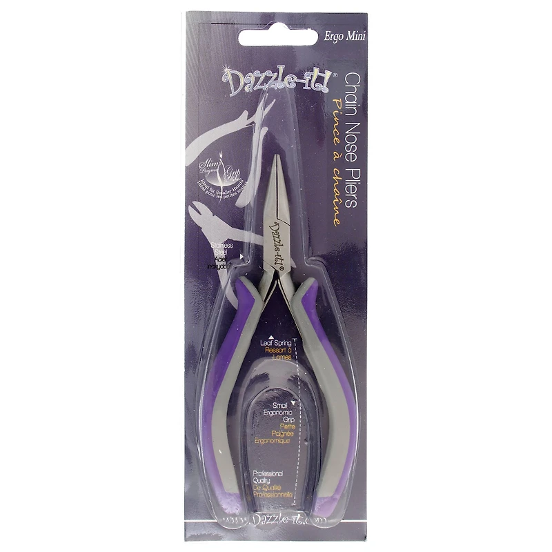 John Bead 5" Ergo Minis Multi Purpose Stainless Steel Chain Nose Jewelry Pliers