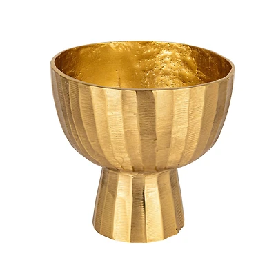 Hello Honey® 8.5" Gold Aureate Creased Metal Planter